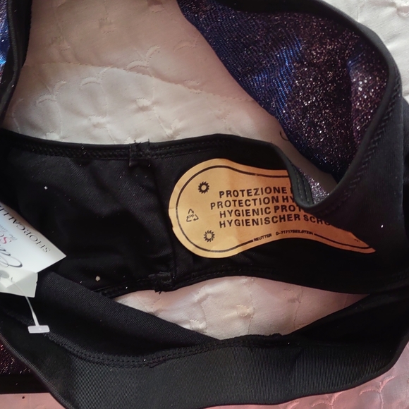 Women’s H.P.Galaxy Starry Night Lurex high-waist bottom cami top  Bikini - Picture 6 of 11